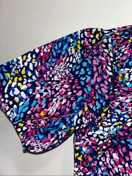 Umgee Multicolor Puff Sleeve Blouse - Women’s Size Medium Brand New Chic Classic - Picture 4 of 10